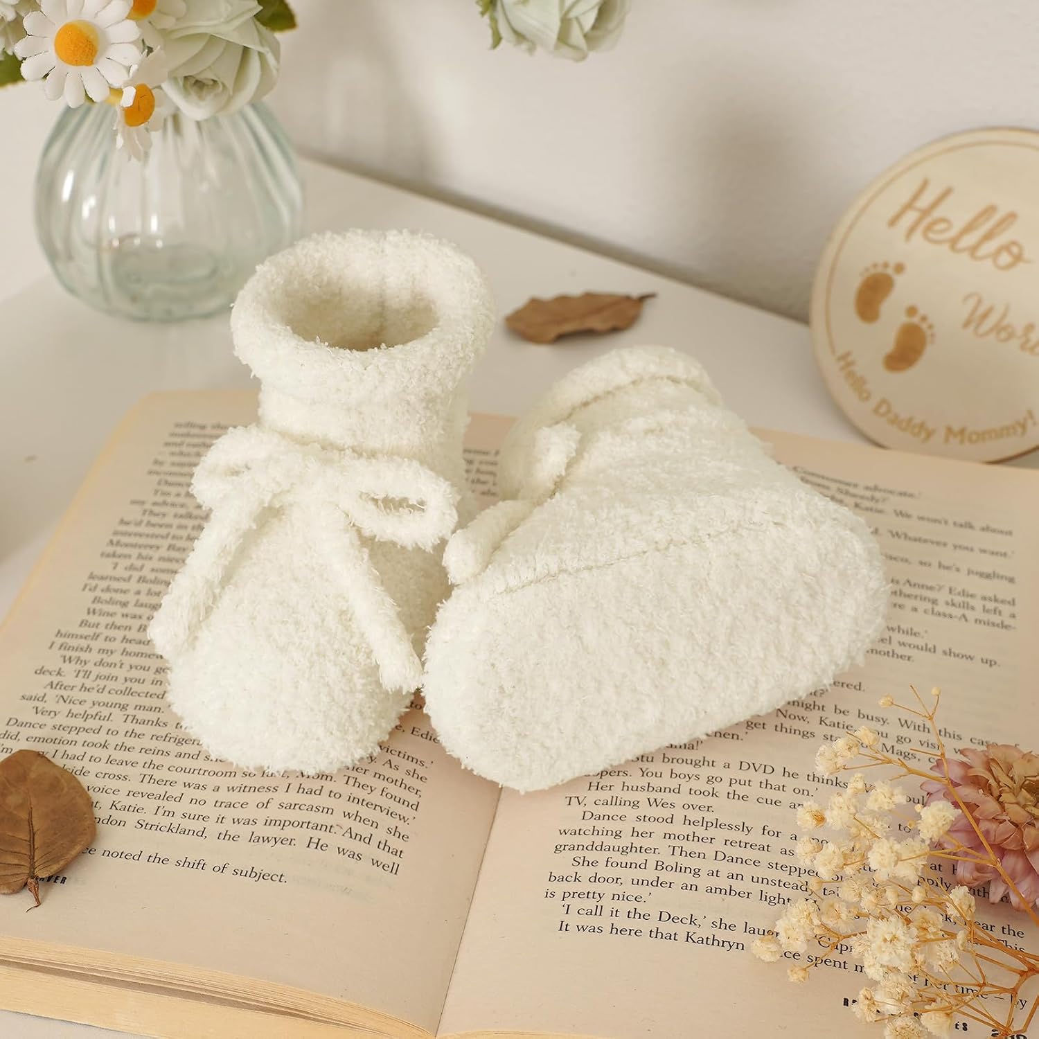 LAWKUL Cotton Baby Booties Newborn Fleece Shoes Sock