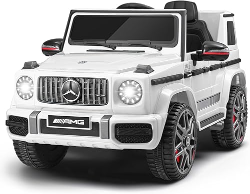 TEOAYEAH AMG G63 Max, vehículo eléctrico de 12 V y 10 Ah con licencia para niños de 3 a 7 años, con control remoto para padres, música inalámbrica,