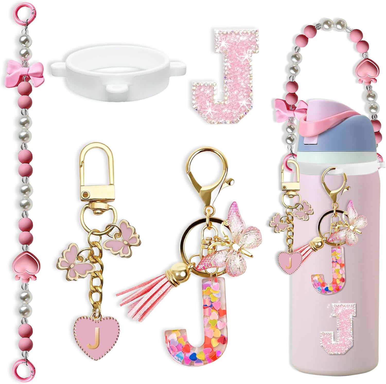 5PCS Accessories Set for Owala Water Bottle 24-40oz Letter Charm