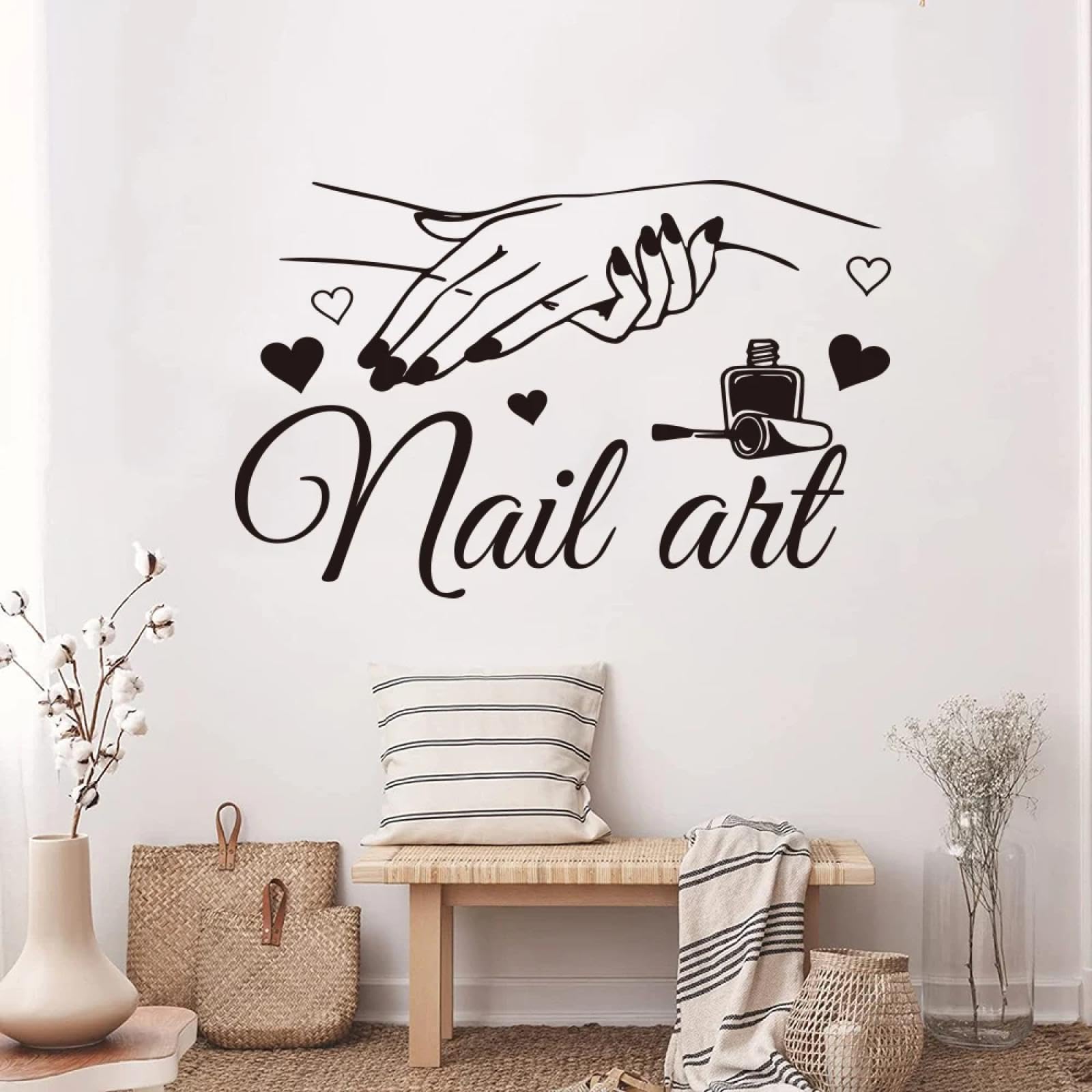 YOUOUSI Beauty Salon wall Stickers, Makeup Girl Room Beauty Shop Living Room Bedroom wall Stickers, Art Decals