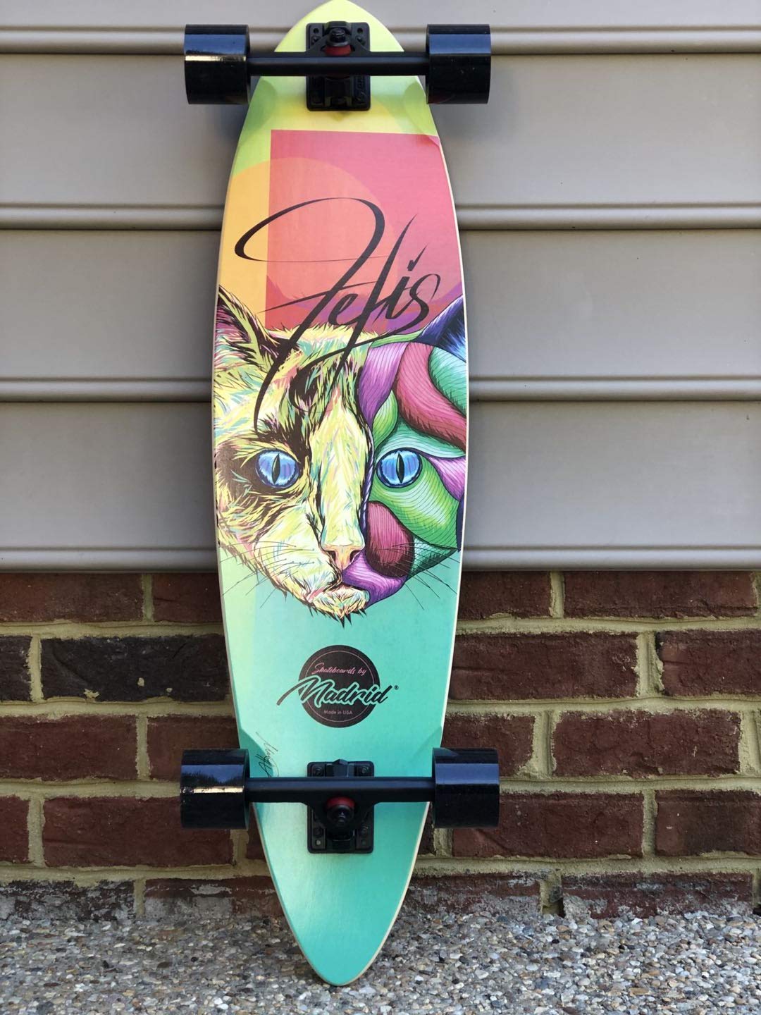 36" Cat Top Mount Longboard with Maple Wood, Caliber Trucks from Backfire - Made by Madrid in USA