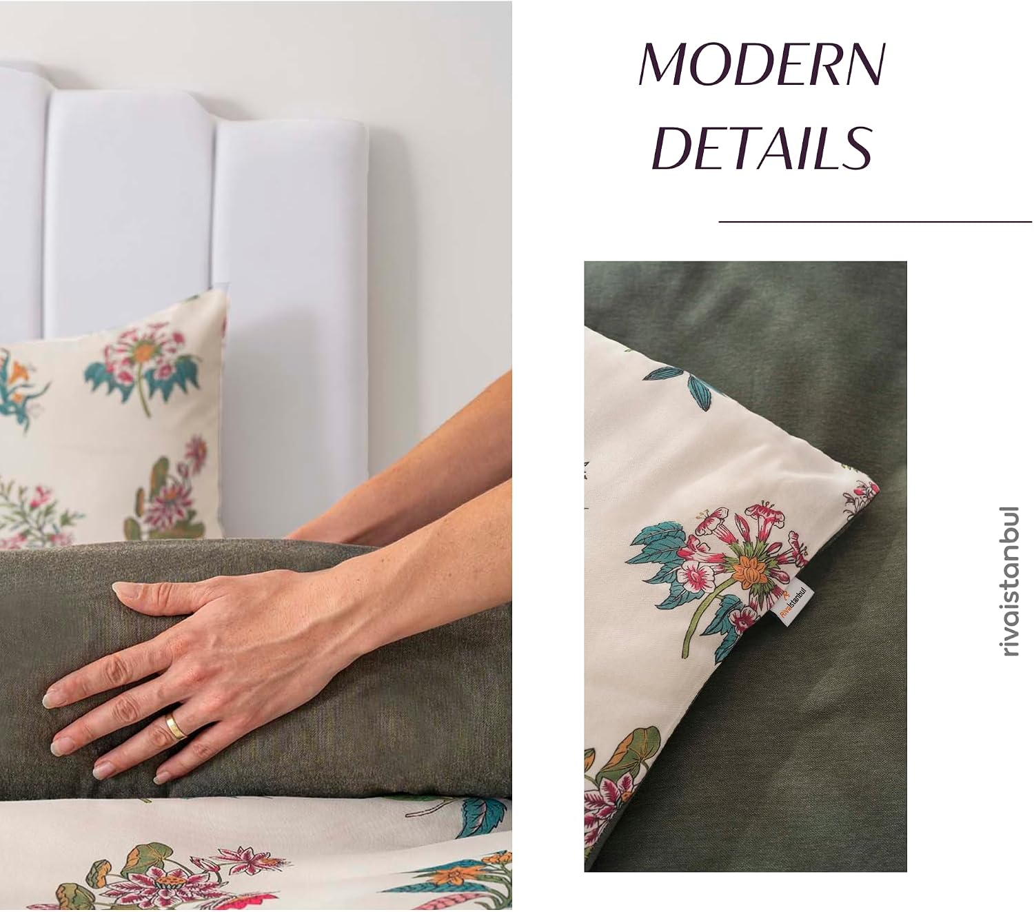 Cotton Duvet Cover Set for Full, Queen & King Beds | 3 Piece Bedding Set with Duvet Cover and Pillowcases, Soft Breathable Bed Linen for Adults & Couples (Bianca, 63.0 × 84.6 inch)