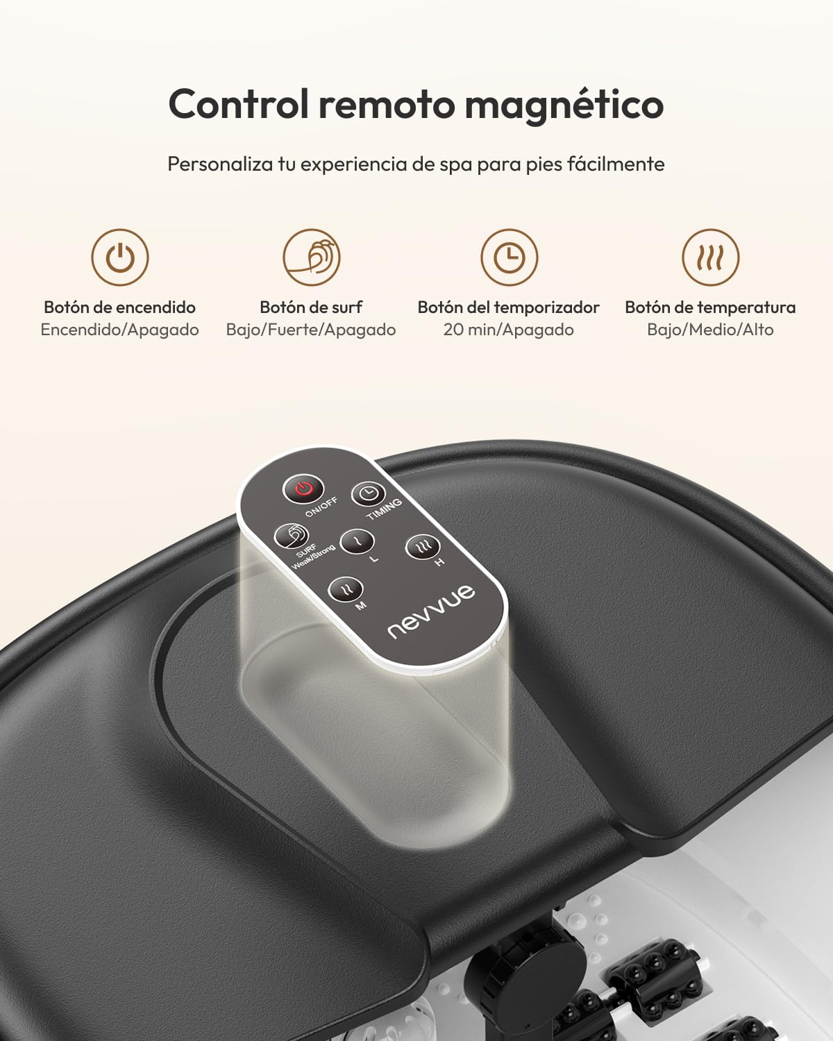 Masajeador de Pies con Agua Plegable, Hidromasaje para Pies con 3 niveles de Calor y 16 Rodillos de Masaje, Masaje Pies Control Inteligente de Temperatura, Spa para Pies, Foot Spa Massager