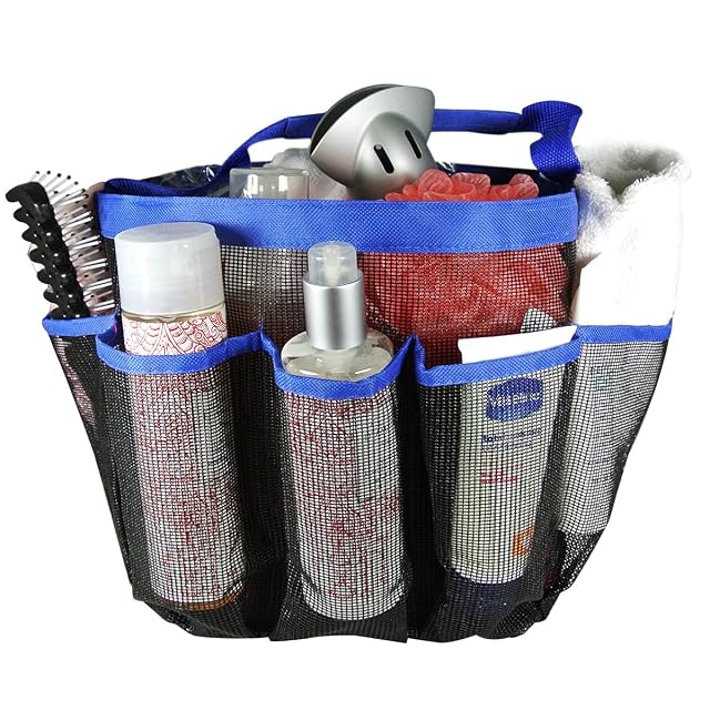 Wrapables Quick Dry Portable Mesh shower Caddy Tote Organizer Blue
