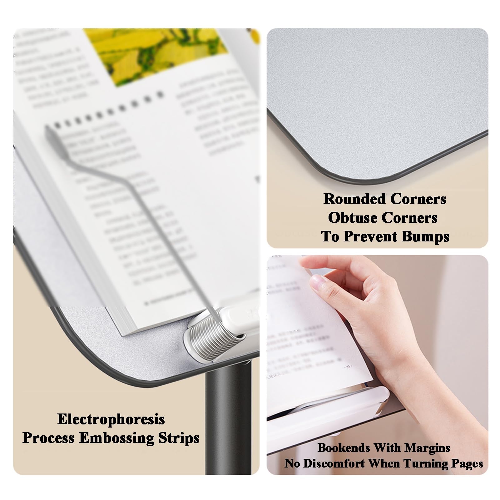 Genérico Soporte de Suelo Ajustable para Libros, Estante de Lectura Multiusos para partituras, Recetas y Libros - Soporte para partituras con Altura Ajustable (Negro)