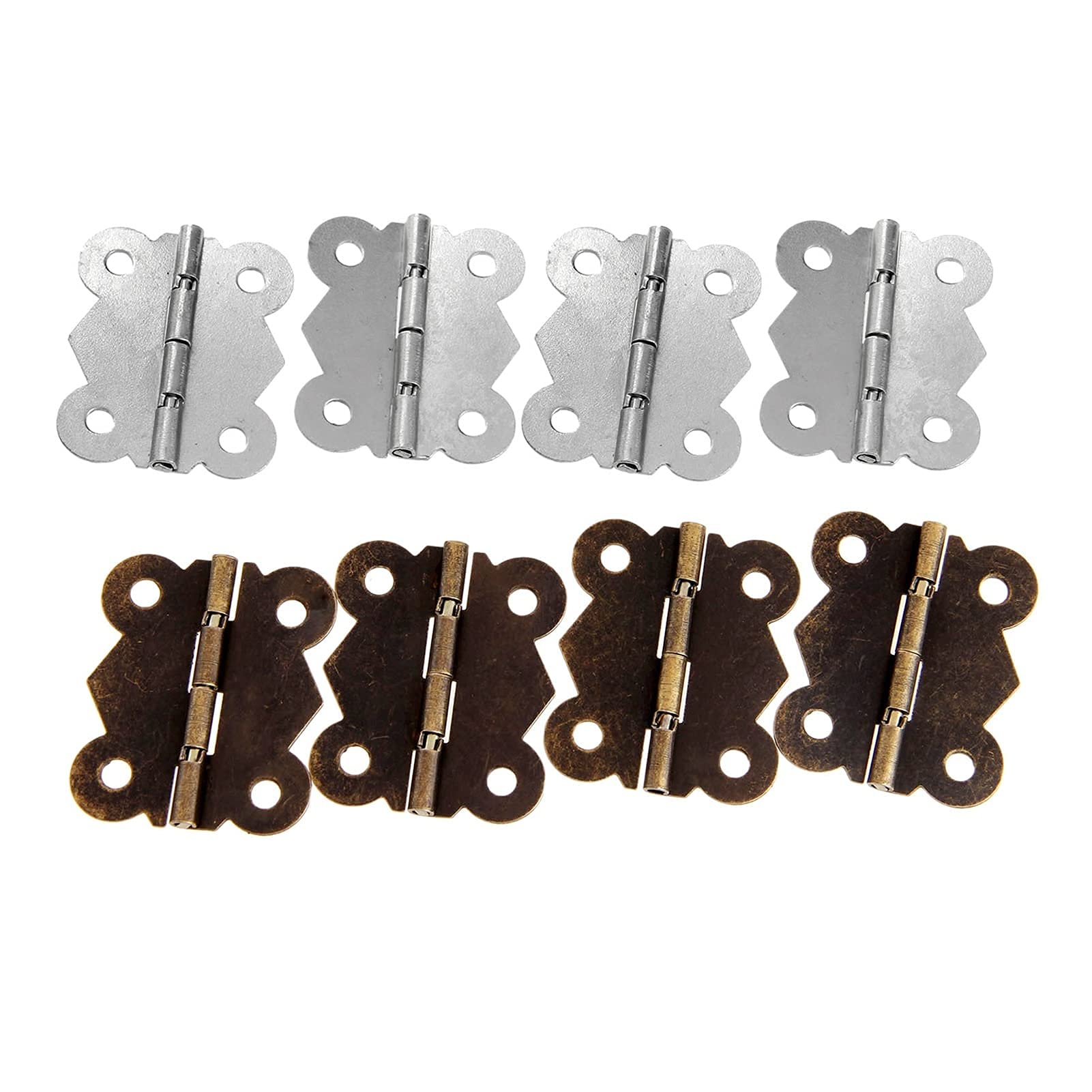 Nvsfzgiyg Antique Bronze Hinge, 10Pcs 4034Mm Iron White/ 4 Hole Decorative Screw V-Intage Wooden Jewelry Box Cabinet(Antique Bronze)