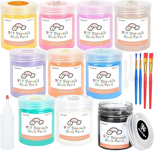 Washable Chalk Paint Kit - 10 Colors Non-Toxic Powder​​ ​​Kids