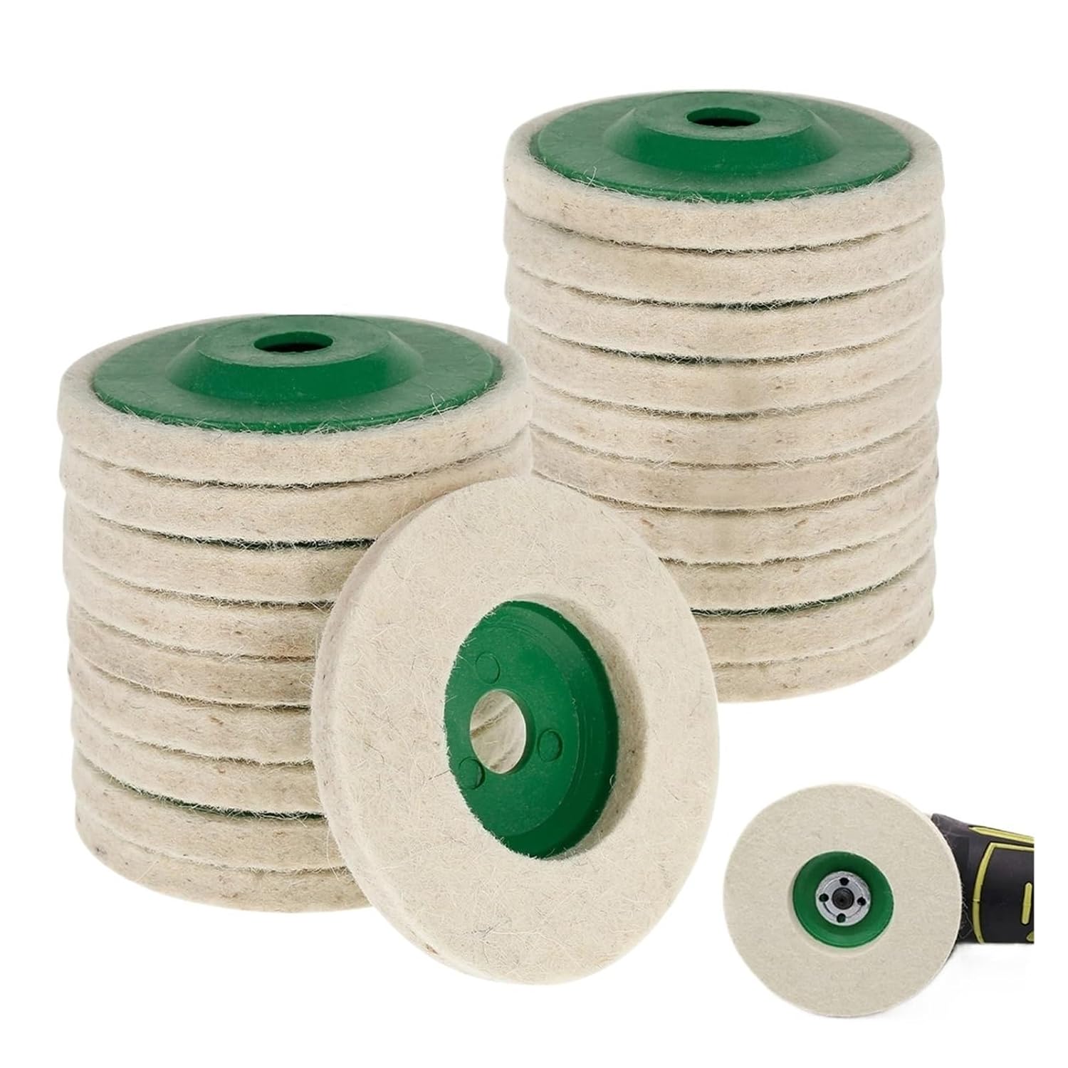 Wheel Polishing Kit 20 Pcs Wool Polishing Wheel Buffing Pad Angle Grinder Felt Disc Accessories for Car Maintain
