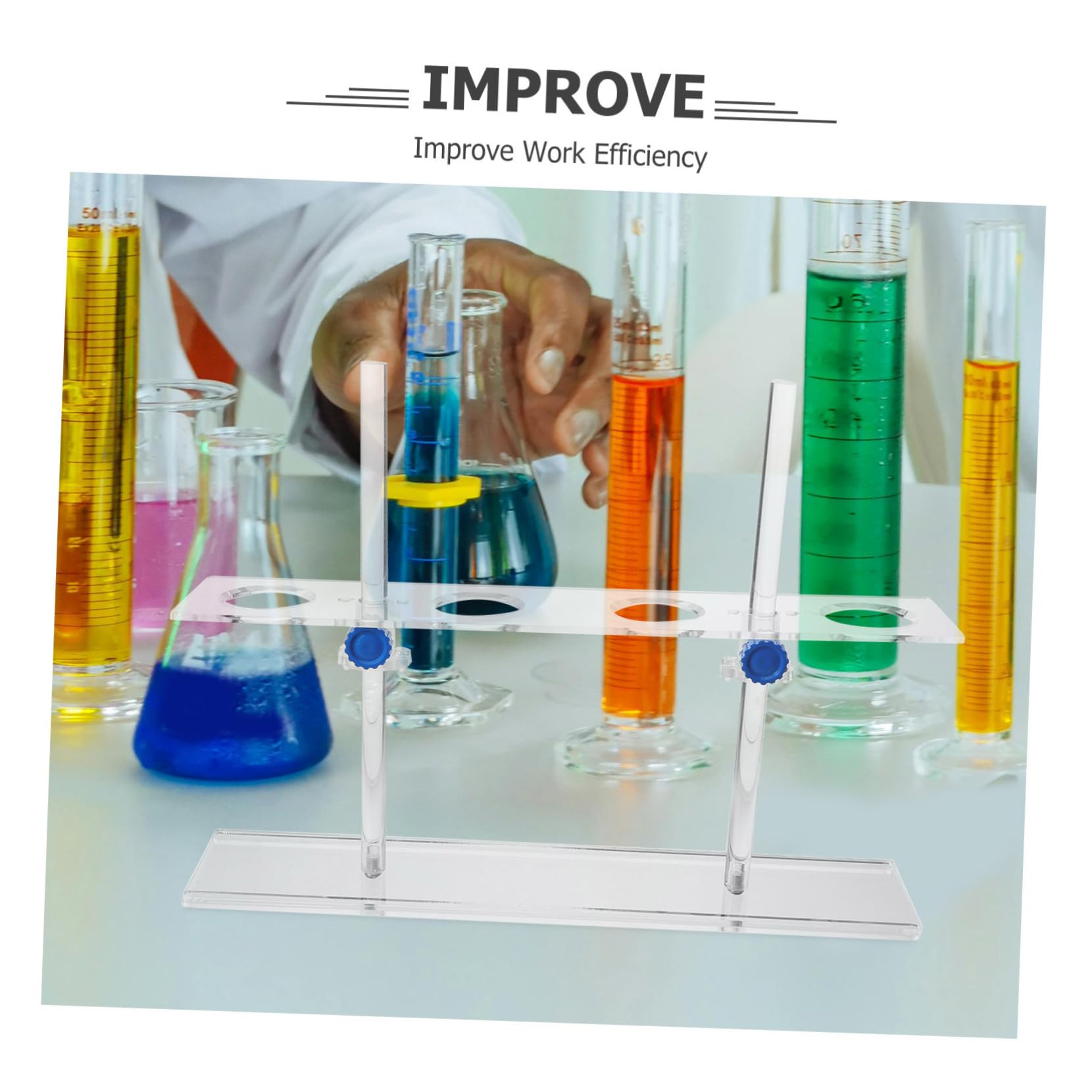 Portaimbuti da Laboratorio a 4 Fori, Altezza Regolabile, 250ml