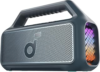 Soundcore Powerful Bluetooth Speaker Boom 2, with Powerful Sound 80W Thanks to Subwoofer and BassUp™, 24h, IPX7, Has RGB L…