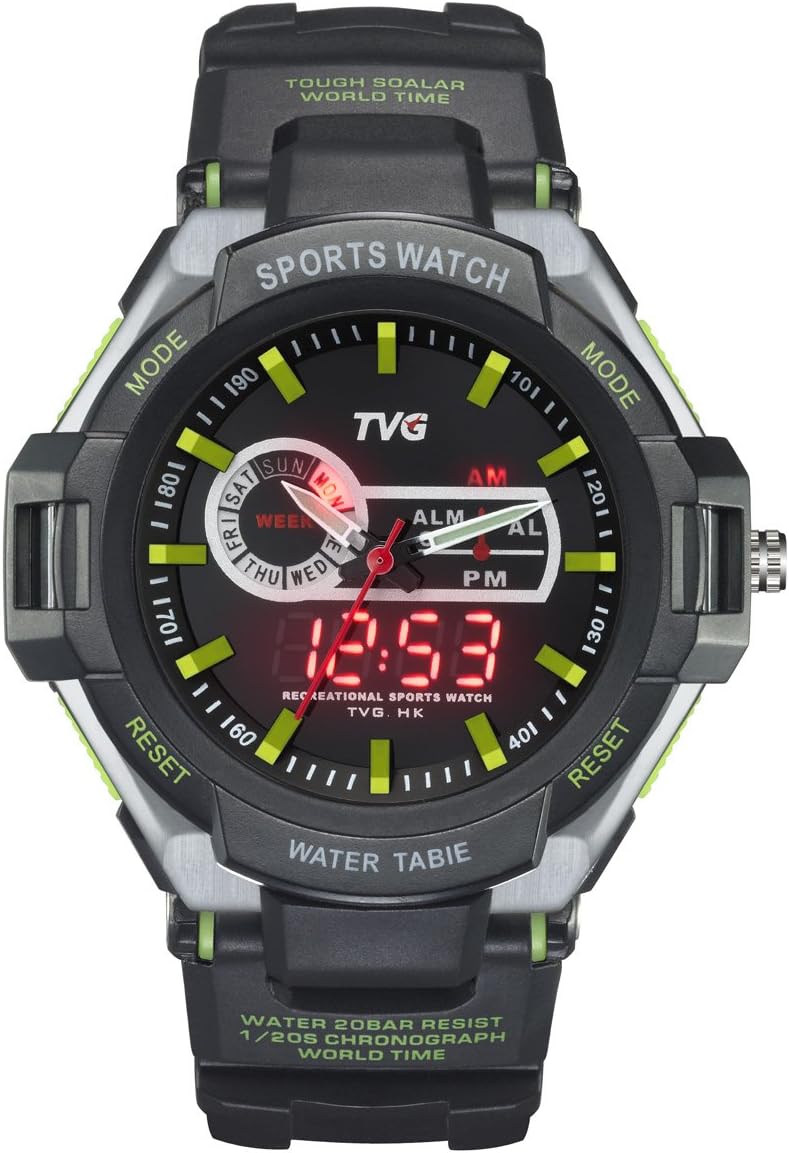 HWCOO TVG Sports Watch Luminous Waterproof Electronic Quartz Watch Men's Sports Watch