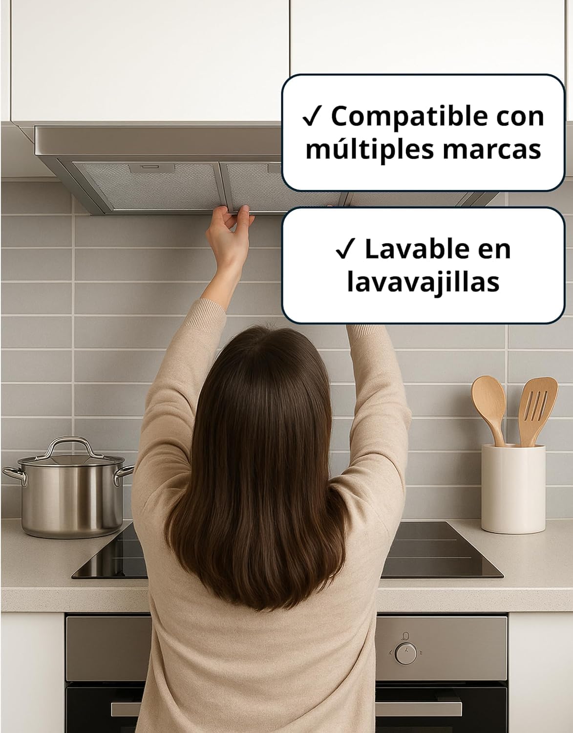 Recamania Kit de 3 unidades. Filtros de aluminio para campanas extractoras de 267 x 305 x 9, compatibles con el modelo "Elica"