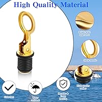 Vista 3 de Amyhill 4 Pcs Boat Plugs Snap Handle Drain Plug for 1 Inch Diameter Marine Drain Twist Marine Boat Rubber Accessories