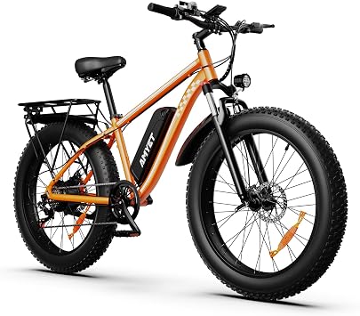 AMYET EB26 Electric Bike for Adults Peak 1500W Electric Bicycle 48V 15AH 720WH Battery Electric Bike 26" Fat Tire Mountain 28mph 7 Speed Gears Ebike