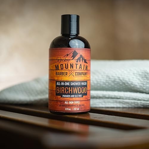 Miniatura 7 de Rocky Mountain Barber Company Birchwood - Jabón corporal todo en uno, champú, gel de baño, acondicionador, lavado facial y lavado de barba con