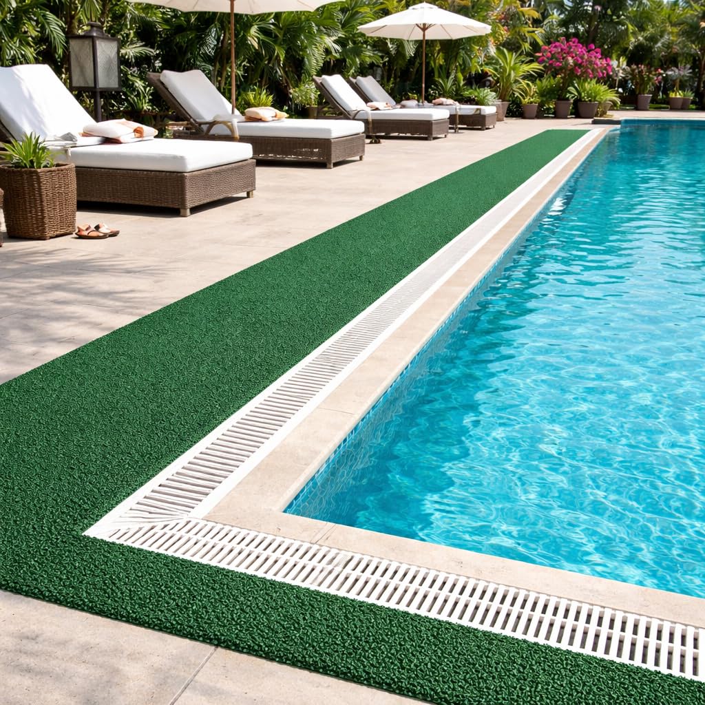 Tappeto Pavimento Antiscivolo Drenante Riccio Verde 1x3 mt – Spessore 15 mm – Permeabile, Rotolo Multiuso per Esterno e Interno – Piscina, Giardino, Doccia, Barche - MULTIUSO