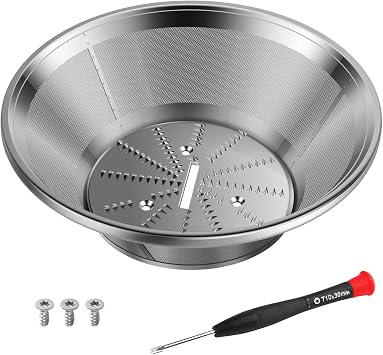 BR-1 Juicer Mesh Filter Basket No BaseCompatible with Breville Juice Models JE95XL, JE98XL, BJE200XL, BJE510XL, With Mesh Strainer Bowl, Blade, Screws & Wrench,Easy to Replace