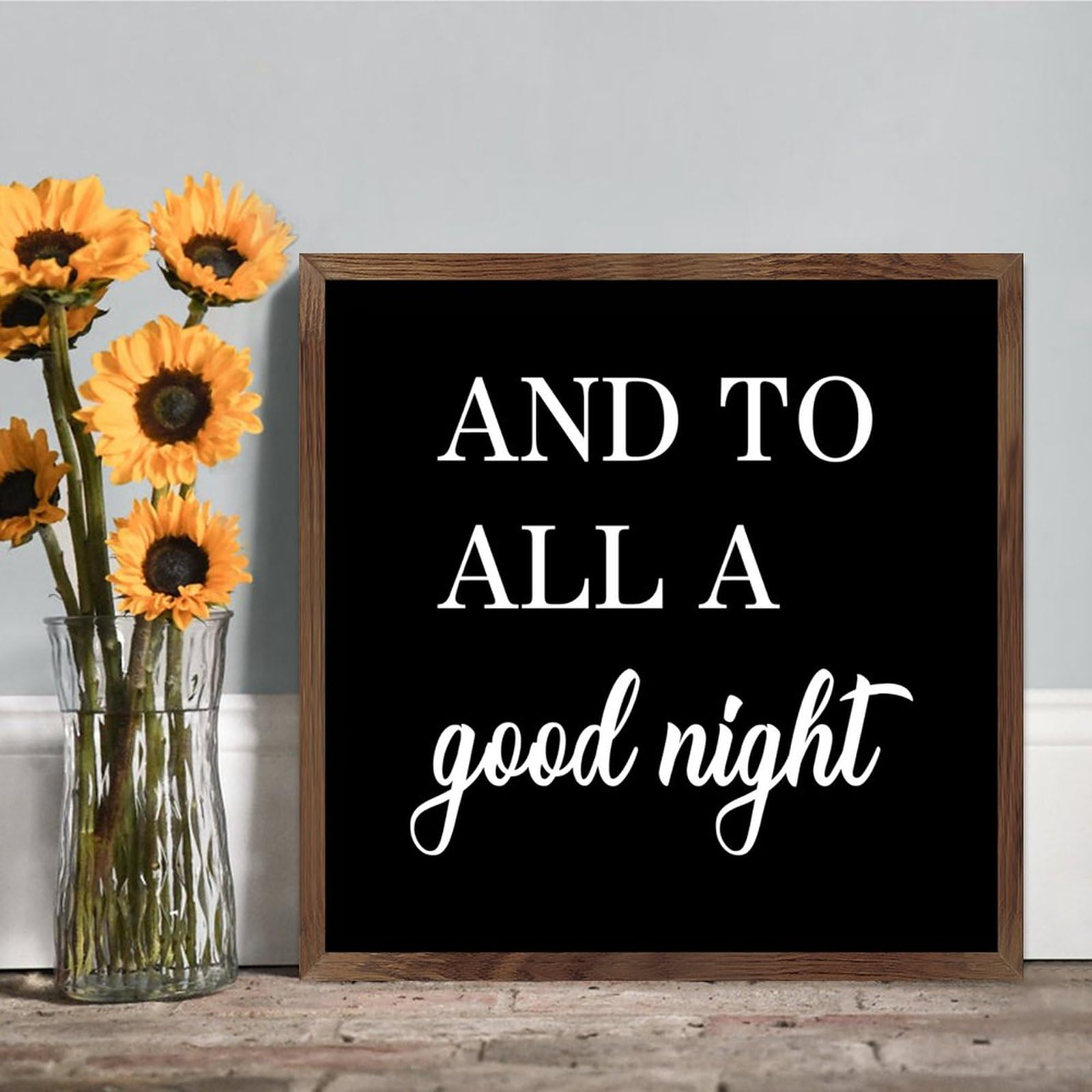 Panneau en bois And to All A Good Night comme cadeau d'anniversaire original pour la maison