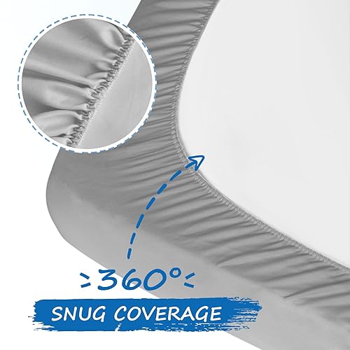 Miniatura 4 de Sábanas de cuna para niños, paquete de 2 sábanas para cuna estándar para colchón de cuna estándar, sábana bajera ajustable de microfibra para cuna,