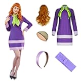 LILLIWEEN Classic Movie Velma Costume Daphne Costume Dress Halloween Coaplay for Women