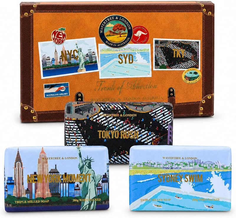 Sabonete Wavertree & London Scents of Adventure, conjunto com 3 barras de 198 g