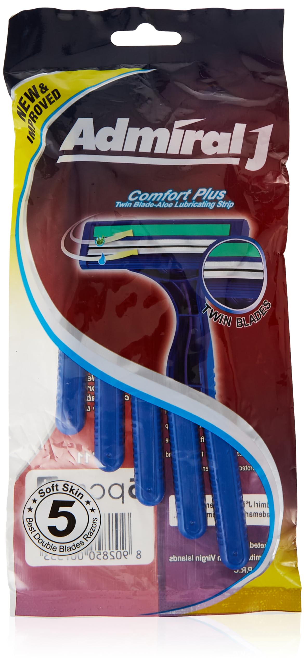 Comfort Plus Disposable Shaving Razor, 5 Pieces, AJ 711