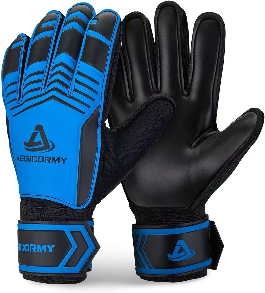 Goalie Goalkeeper Gloves with Finger Protection Breathable Soccer Gloves with Extra Grip, Unisex Youth and Adult, Black/Green, Sizes 5-10