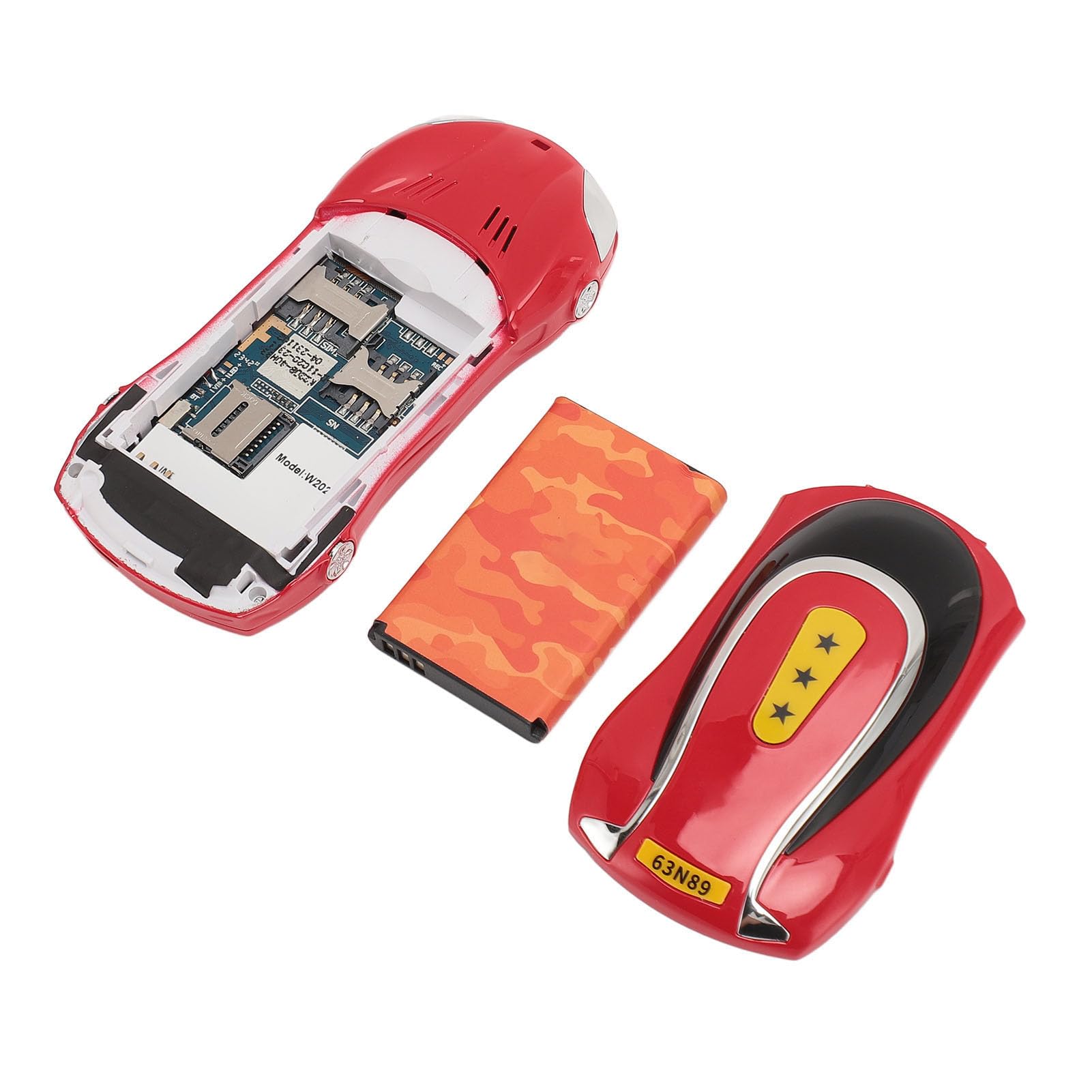 Sxhlseller Teléfono Móvil Pequeño Portátil para Personas Mayores y Niños, Teléfono Móvil para Personas Mayores con Forma de Coche de 1,8 Pulgadas con Botones Grandes, Batería de 2400 MAh