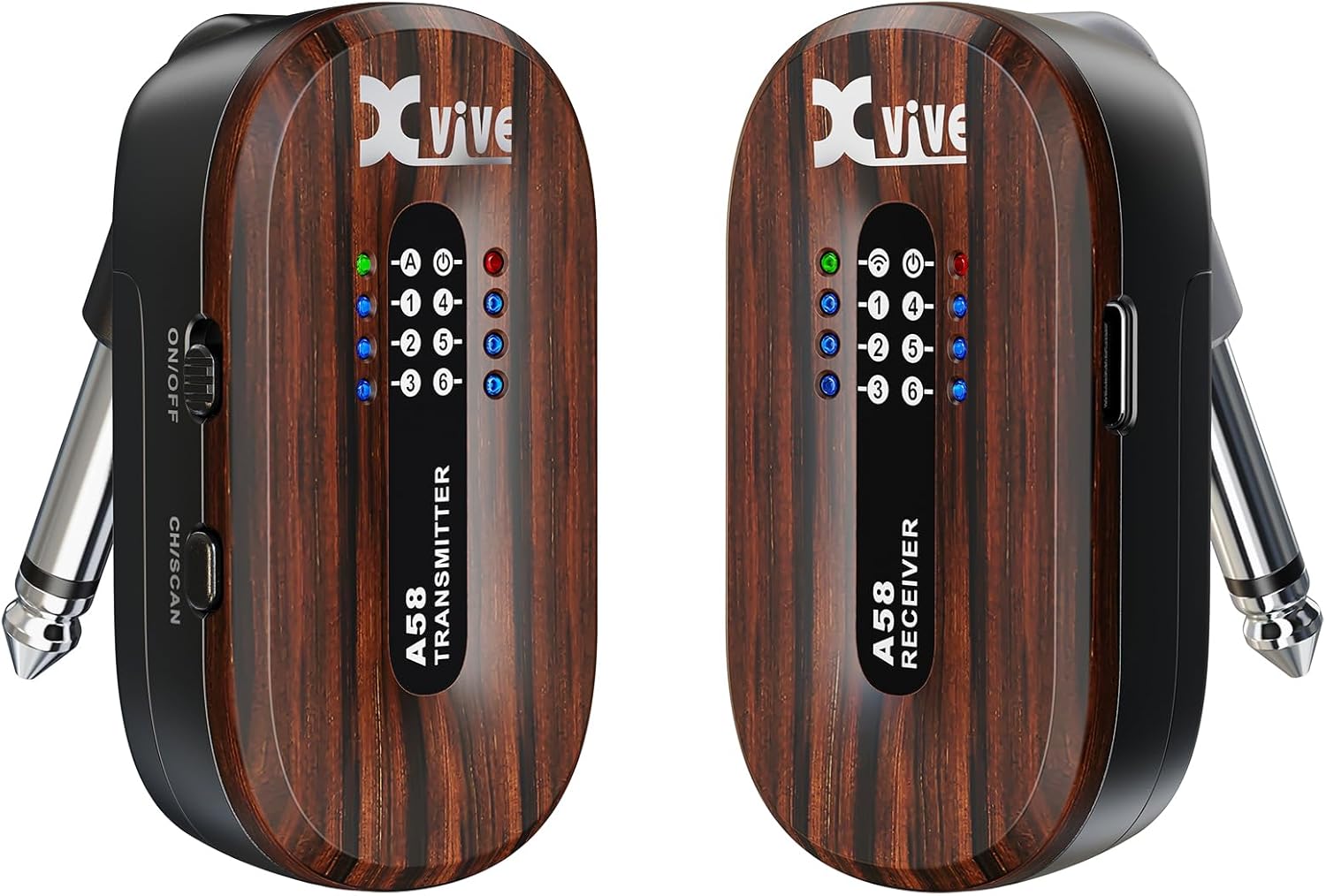 Xvive A58 Wireless Guitar System with H3 Transmitter Holder,with ¼” TS male to ¼” TS Female Adapter