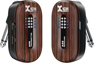 Xvive A58 Wireless Guitar System 5.8GHz Wireless Guitar Transmitter Receiver for Active or Passive Pickup Electric/Acoustic Bass, Rosewood