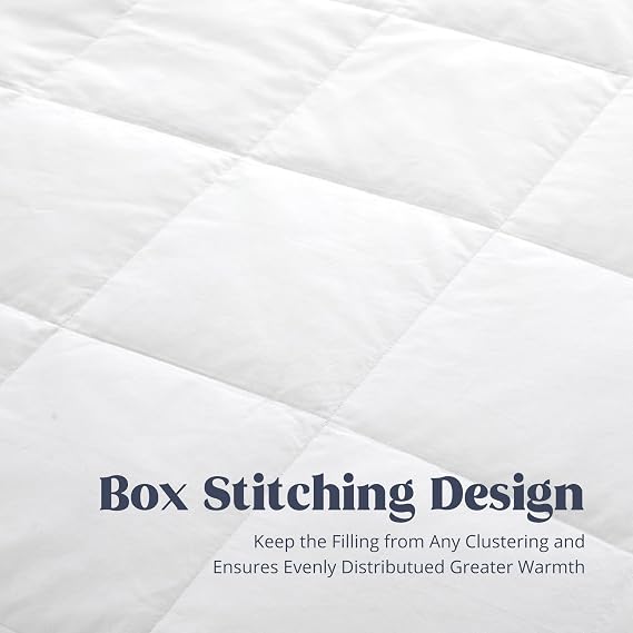 puredown Queen Size Down Blanket with Queen Size Feather Down Pillows