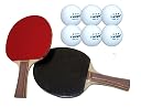 Tima Table Tennis Set - tt Racket and Balls for Professional and Recreational Play, 6 Balls and 2 tt Rackets gallery image