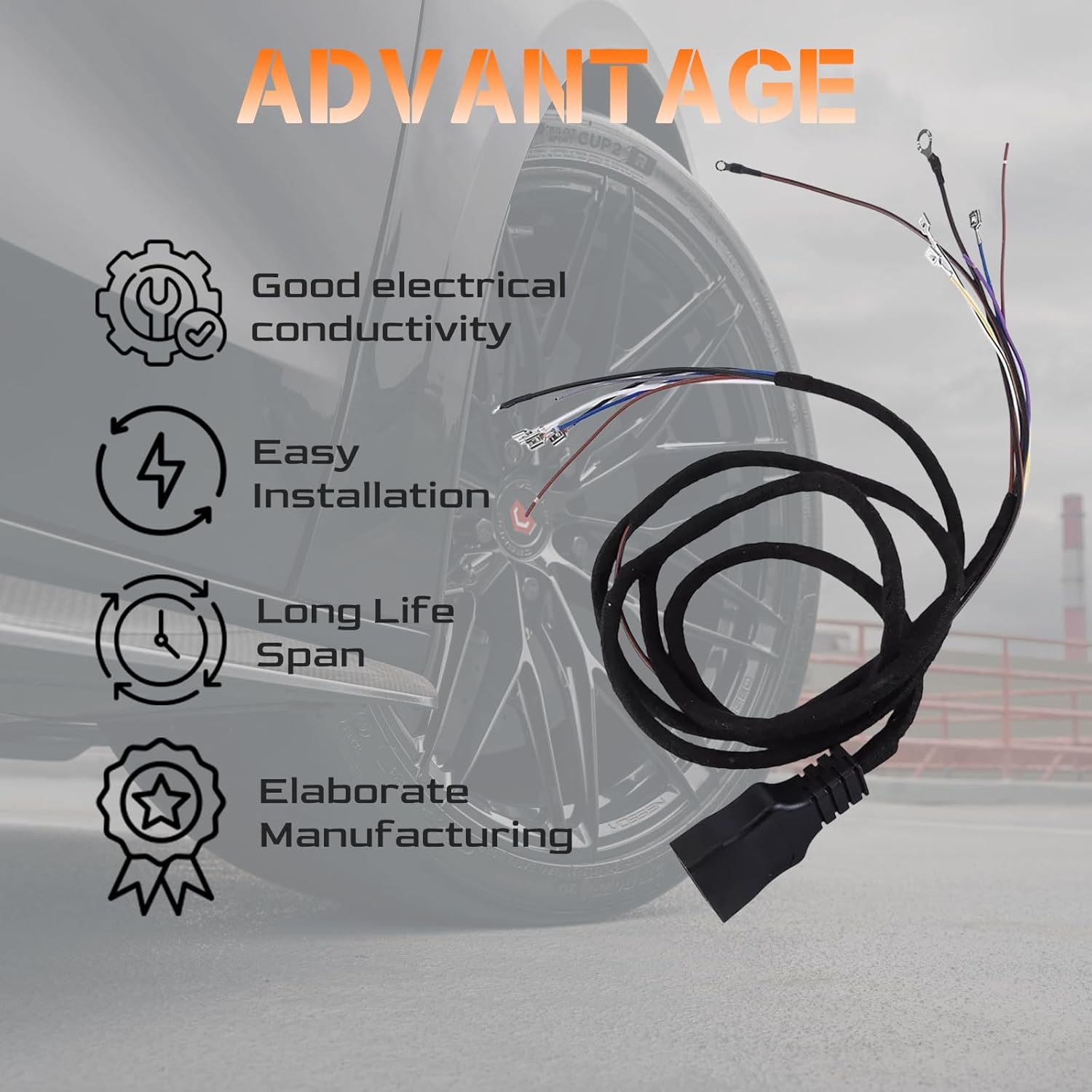 11 Pin Plow Side Light Wiring Harness Replace 26347 26377 - Compatible for Western/Fisher/Blizzard Snow Plows | Direct Replacement Wiring Harness