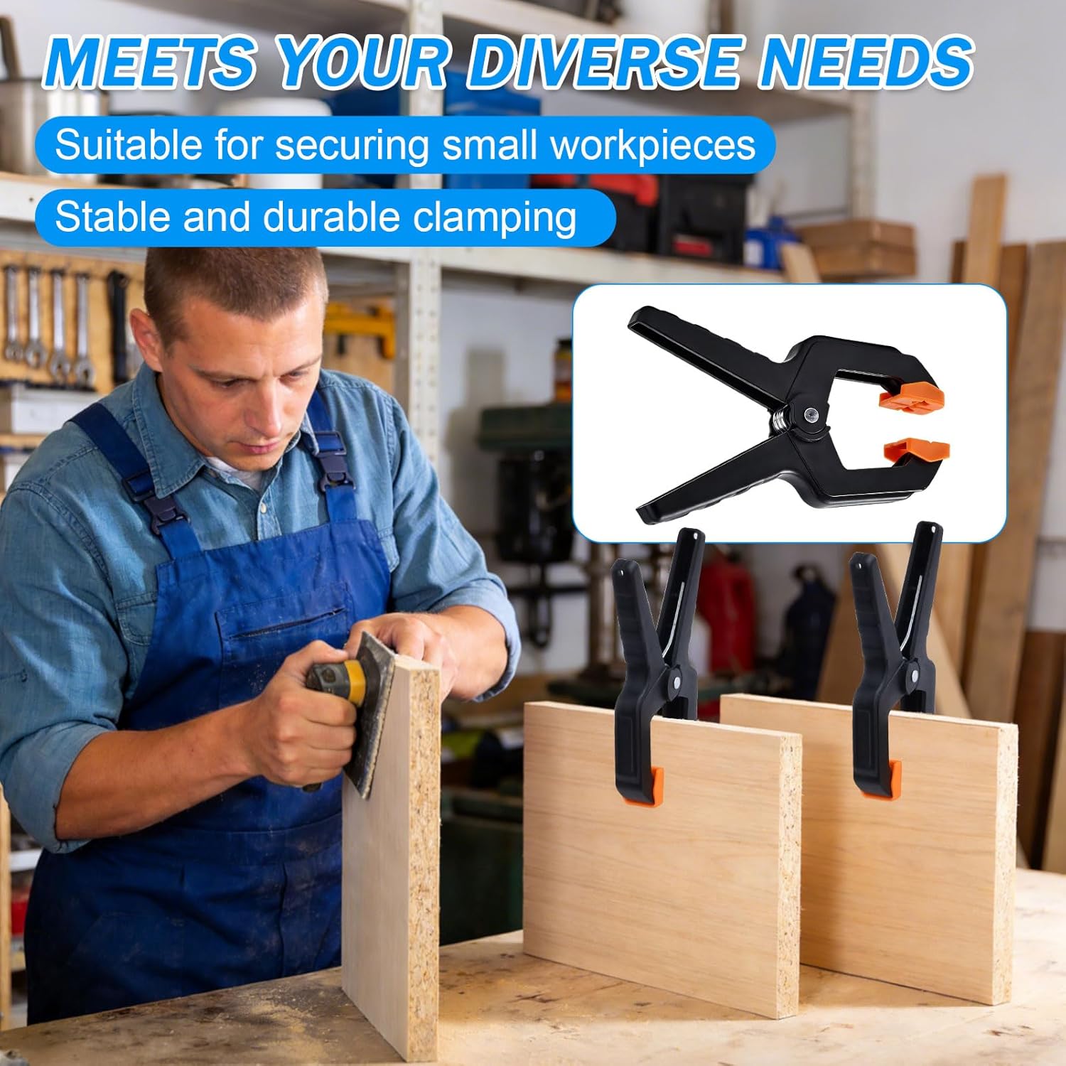 40 Pack Clamps for Woodworking Spring Clamp Plastic 3.5in Clips Heavy Duty for Backdrop Clips Tarp Holder Photography Backdrops Clip for Crafts Orange Head with Black