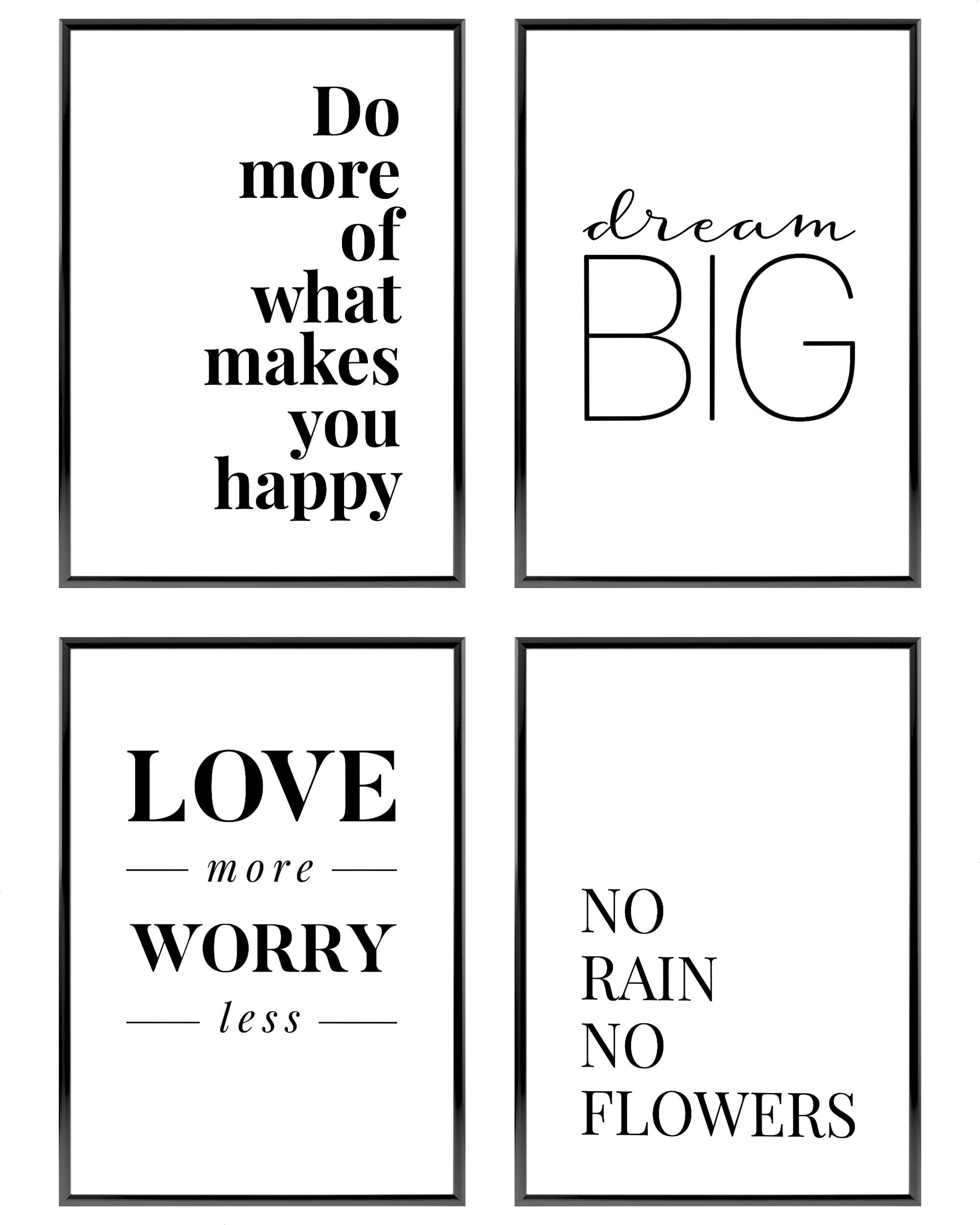 Heimlich Set of Posters - UNFRAMED - Premium Prints - 4 x A4 (21x30cm) Posters without Picture Frames - Wall Art Set Love More