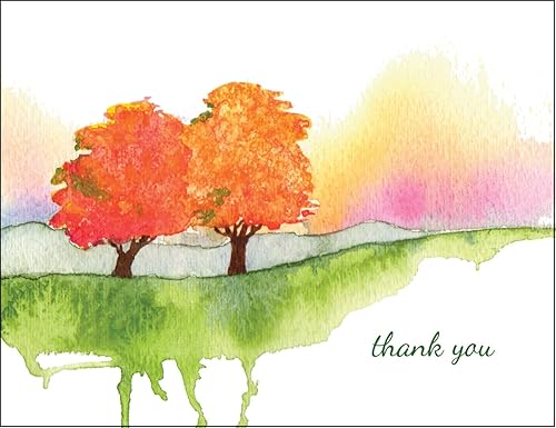 Miniatura 5 de Thank You All Year All Year  Four Seasons Trees Premium Tarjetas de agradecimiento para todas las ocasiones, tarjetas de notas de papelería, juego