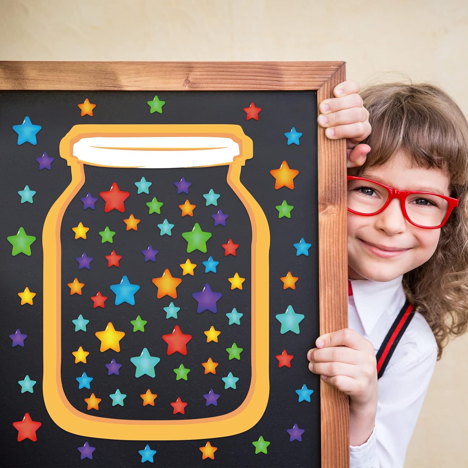 72 Pcs Magnetic Super Star Rewards Jar Positive Behavior Sticker Behavior Chart Tools for Teacher Students Behavior Jar Reward System for School Classroom Supplies Positive Incentive Chart Decorations