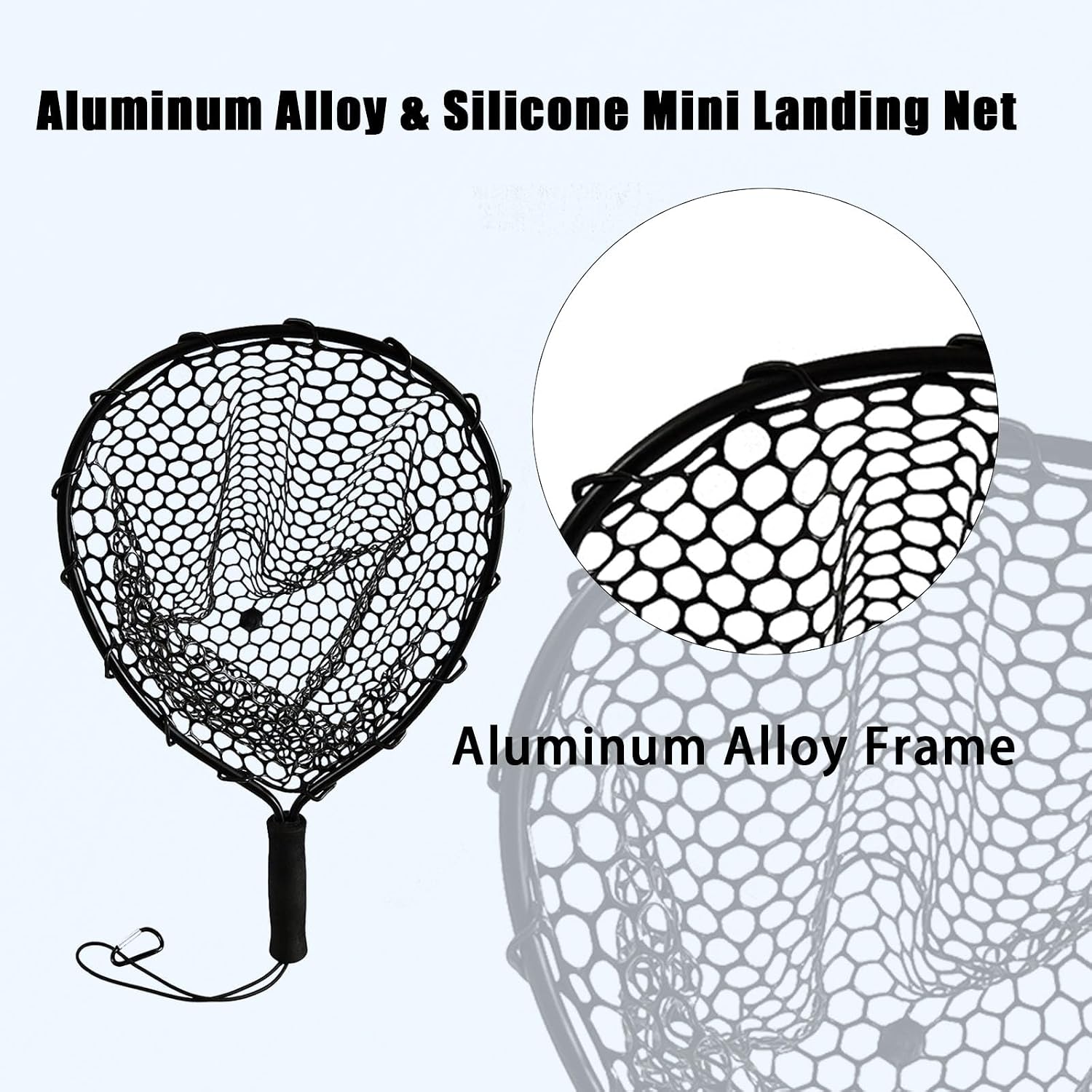 101.5in Large Fishing Net with Handle Carbon Fiber Coated Rubber Telescoping Minnow Long Landing Pond Net Collapsible Kayak Folding Fish Net