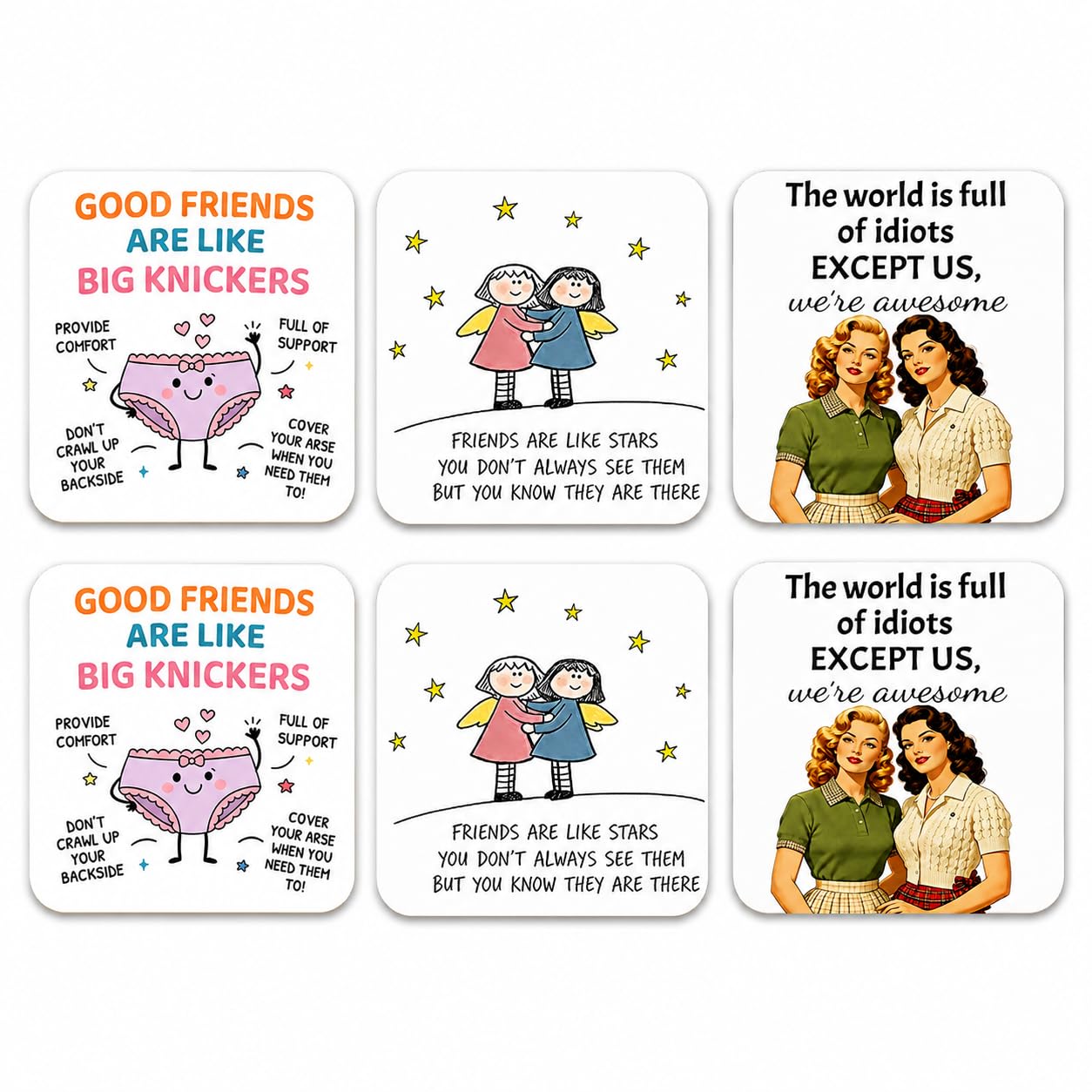 Coasters 6 Pcs Friendship Gifts for Women,Best Friend Birthday Gifts, Special Friend Gift For Women,Gift for Anniversary, Christmas & Graduation