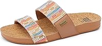 REEF Women's Cushion Vista Slide Sandals - Ultra-Comfortable Vegan Leather Footbed with Arch Support