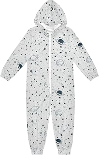 Conjunto de pijama con capucha para niños de 4 a 14 años, ropa de dormir con cremallera, todo en uno, color azul oscuro