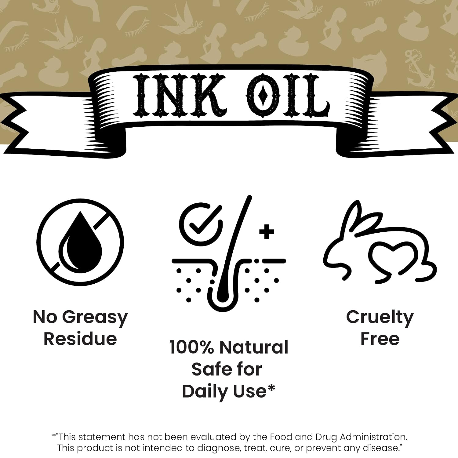 Ink Oil Beard Oil Premium Blend of Organic Oils | Natural Beard Oil for Men Growth | Natural Ingredients for Soothing Beard | Daily Use Moisturizing & Conditioning Oil for Men | Subtle Scent | 1 Oz