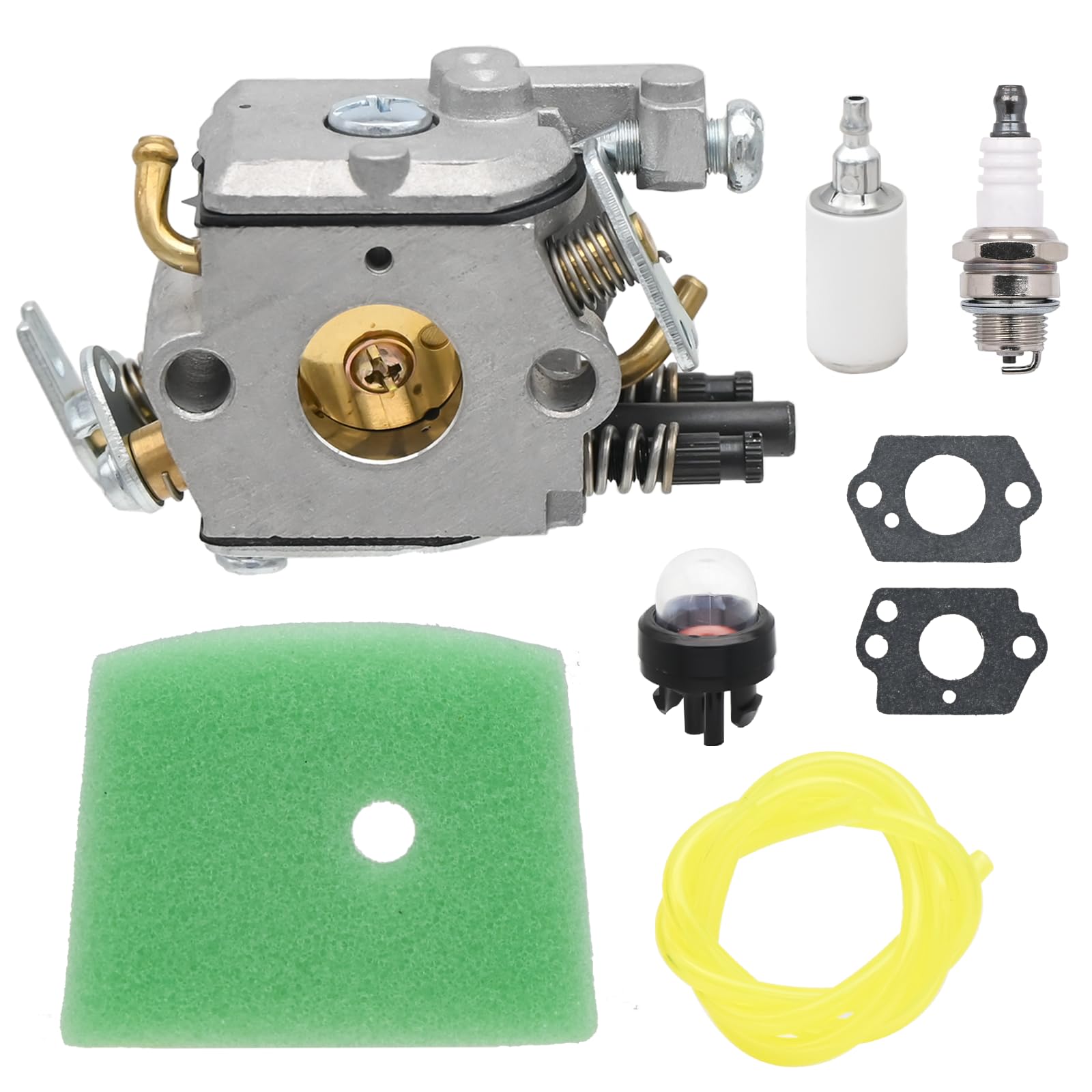 FitBest C1Q-EL24 Carburetor Kit for Husqvarna 123–327 Trimmers – Replaces 503283401, 530071632, 588171156 – Includes Air Filter, Fuel Line, Spark Plug & More