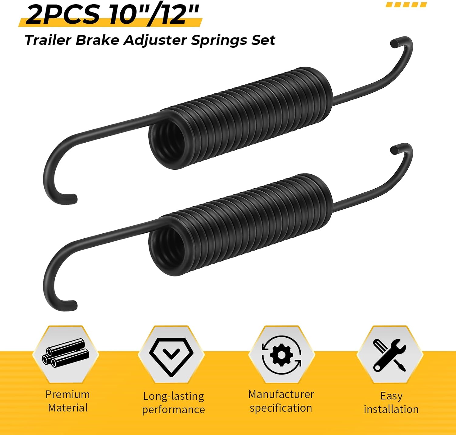 M MATI 2PCS 10"/12" Trailer Brake Adjuster Springs Set for Dexter for Hayes for Demco Electric Hydraulic Brakes