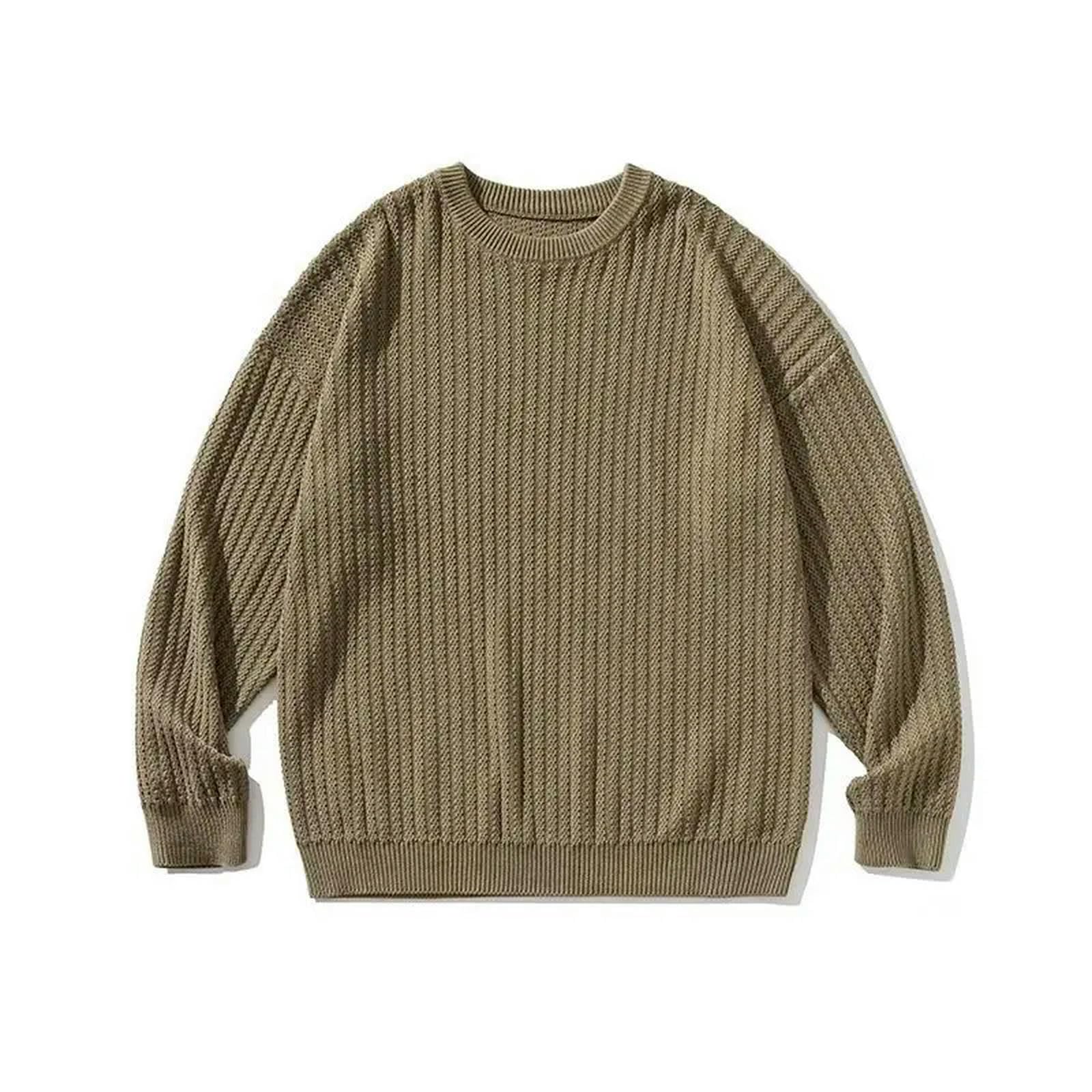 Męskie swetry męskie swetry jesienne jednokolorowe swetry slim fit dzianinowe swetry na co dzień retro ciepłe swetry