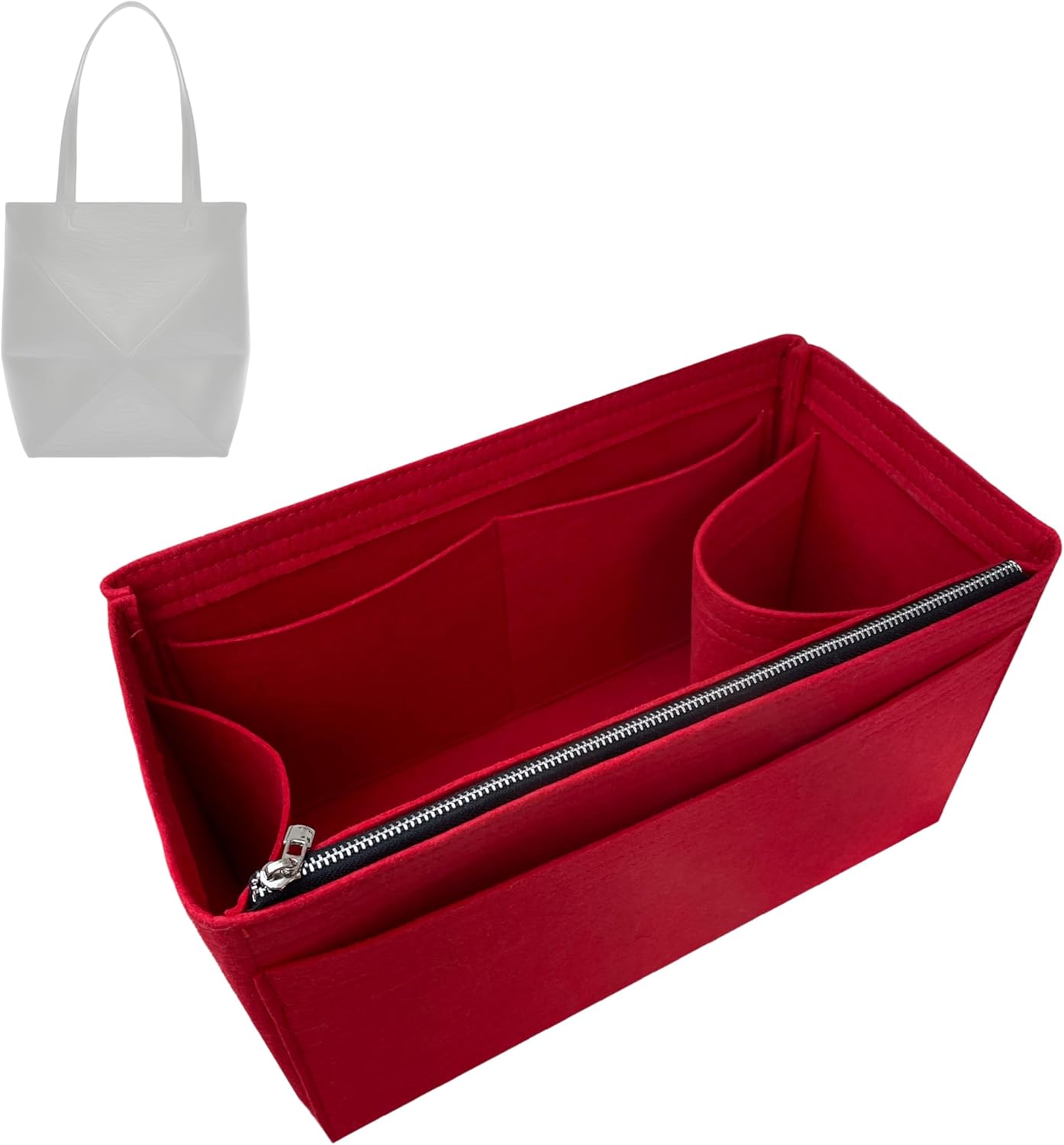 Divitize Premium Purse Organizer compatible with Loewe Puzzle Fold Tote Bag Organizer — Perfect Fit, Durable Quality Felt, 24+ Shades (Brown, for Puzzle Fold XL)