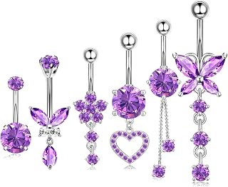 Dangle Belly Button Rings Surgical Steel 14G Navel Piercing Jewelry