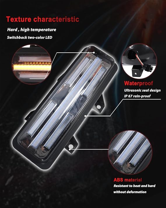 Switchback LED Clear Lens DRL Signal Lights For Chevy Blazer
