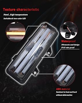 Switchback LED Clear Lens DRL Signal Lights For Chevy Blazer