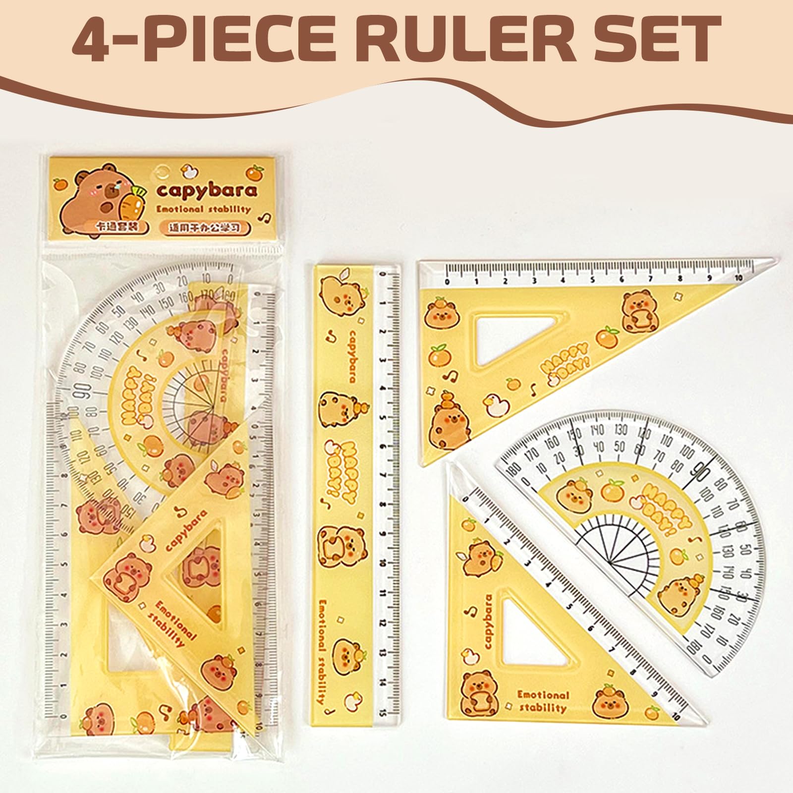 Kawaii Sachen Capybara Schreibwaren Set Komplett - Federmäppchen Mit Stiften, Clips, Lineal Für Schule & Büro Capybara Buch